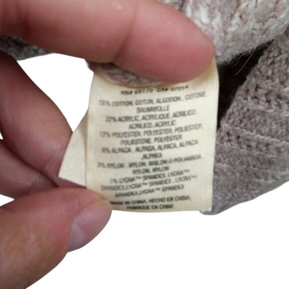 Sleeping On Snow Beige Cowl Neck Cable Neck Puff Sleeve Sweater Size XS Anthro - Picture 13 of 13